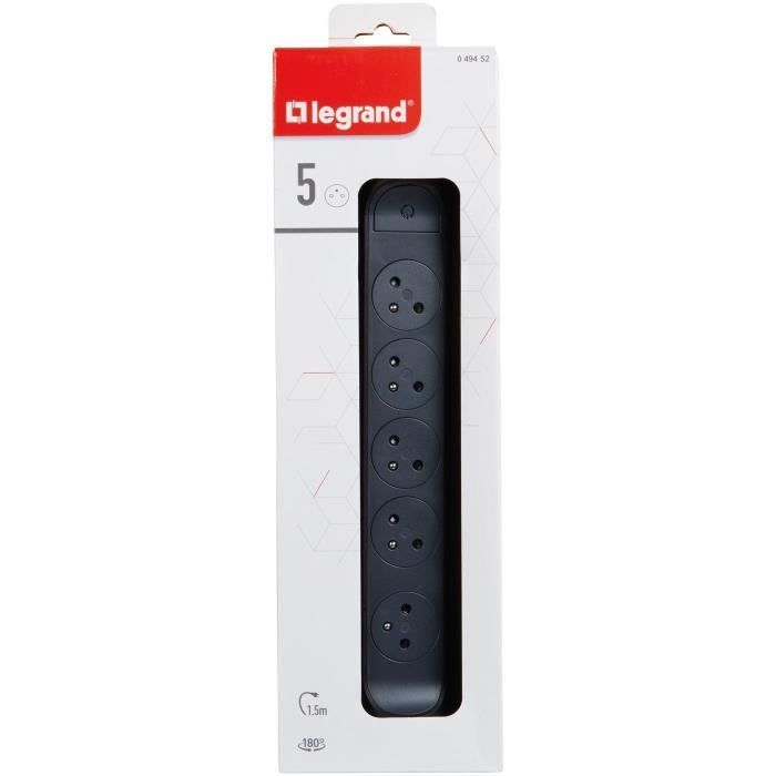 LEGRAND FB 5x2P+E premium stekkerdoos met draai- en vaste aansluiting, 1,5 m, 1 mm²