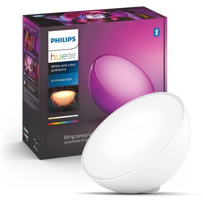 Lampe portable connectée Philips Hue Go White and Color - Compatible Bluetooth - Alexa, Google et Apple Homekit