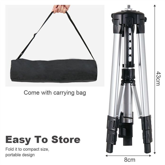 Verstelbaar aluminium statief voor fotografie- en videoprojectoren (53-136 cm) met plateau
