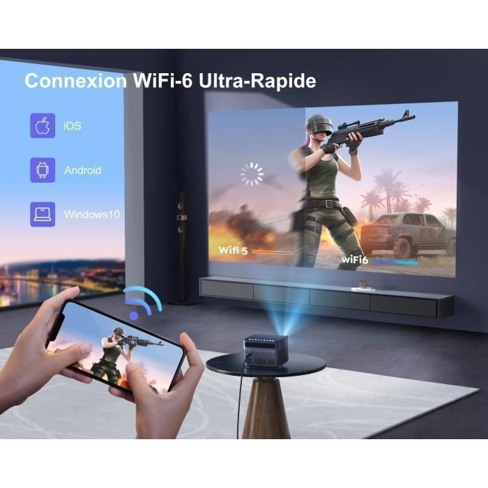 Wimius-Projecteur P64 natif, Full HD 1080P, 500 ANSI 15000L, prise en charge 4K, WIFI .BAZARLAND30