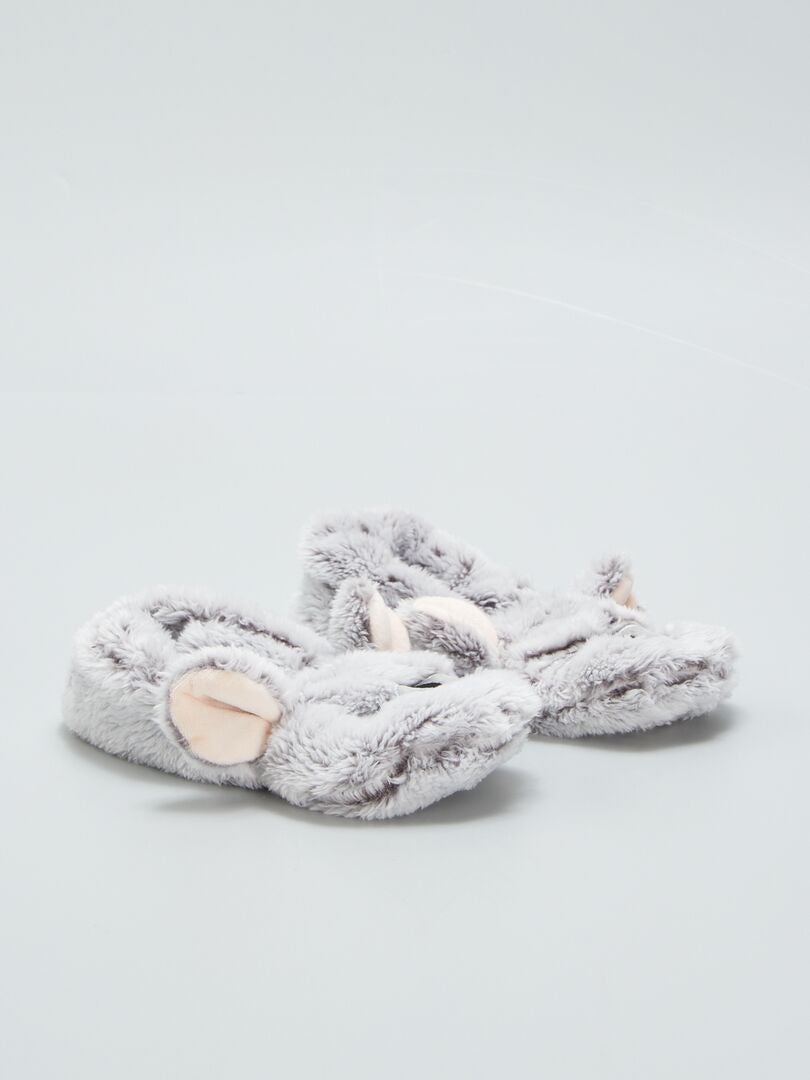 Zapatillas de ballet acolchadas con diseño de ratón - GRIS