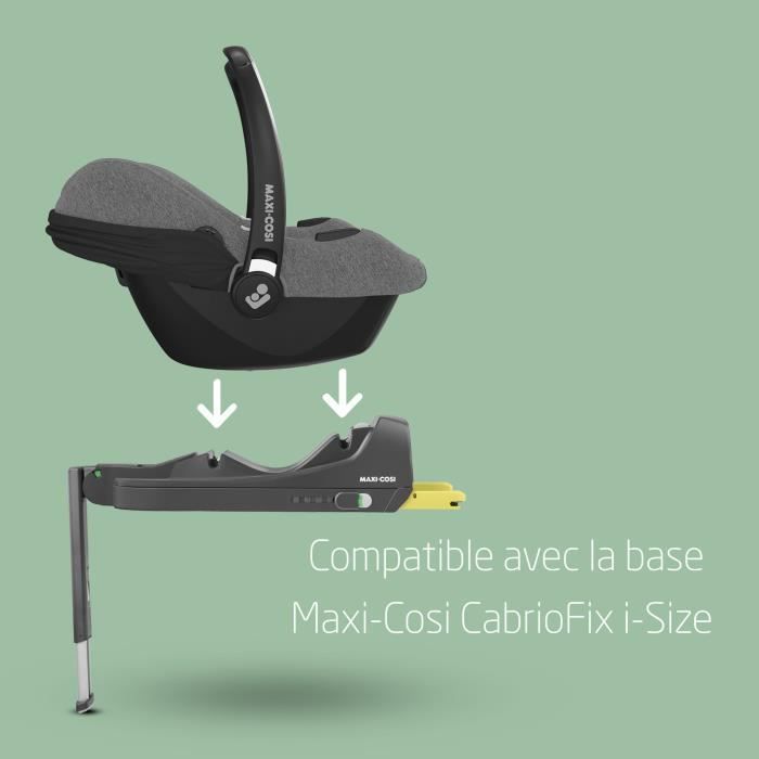 Silla de coche Maxi-Cosi CabrioFix i-Size, ligera, con sistema ISOFIX, compatible con cochecitos Maxi-Cosi, de 0 a 12 meses, 12 kg, color gris.
