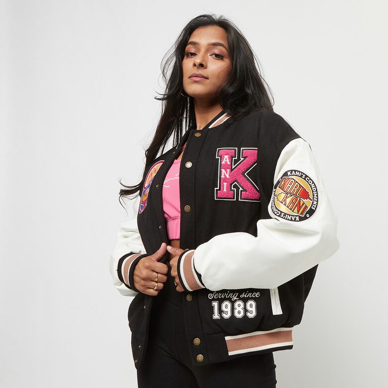 Veste universitaire oversize à patch rétro