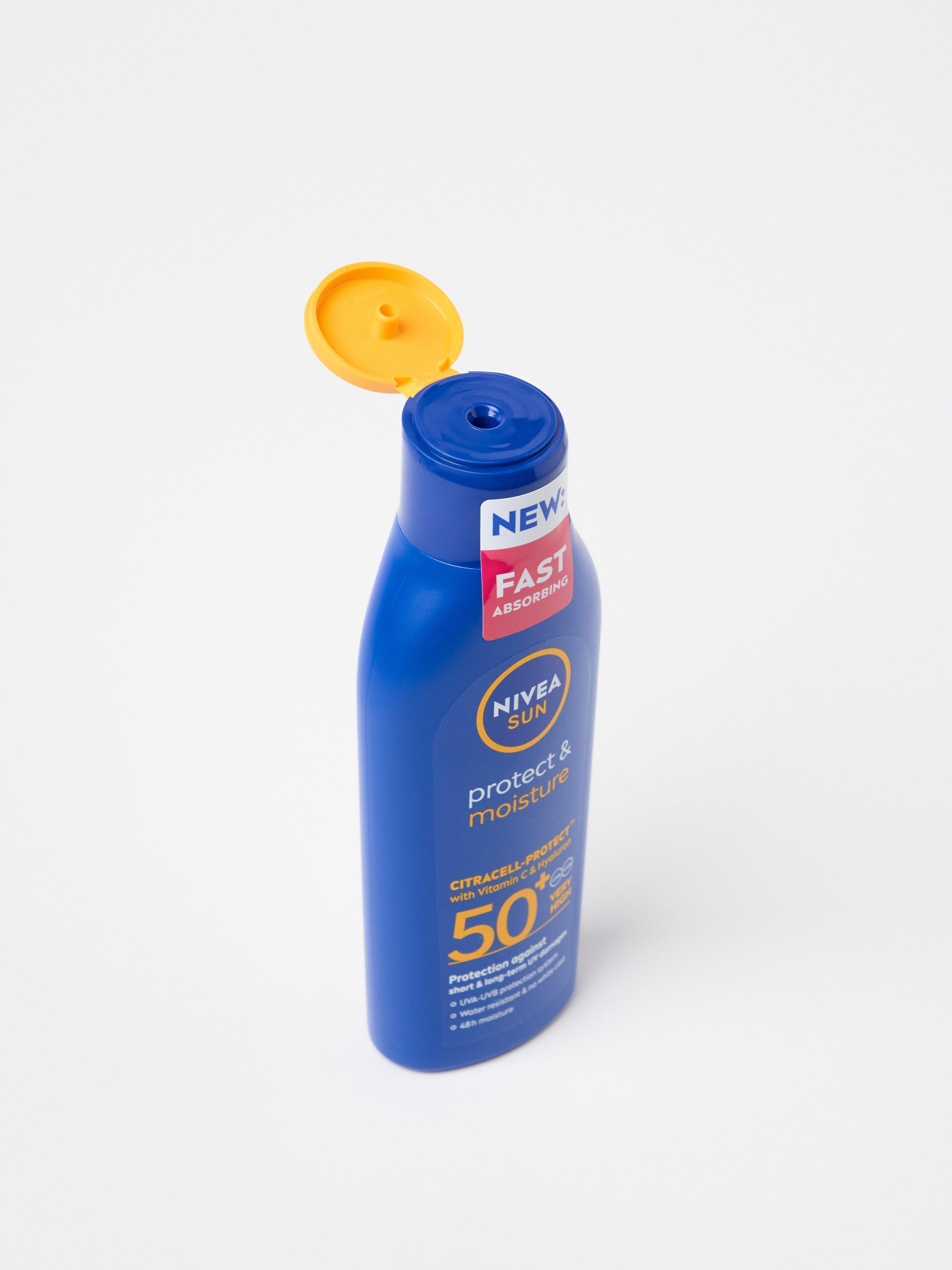 NIVEA Protect & Moisture opalovací mléko SPF 50 bez barviv