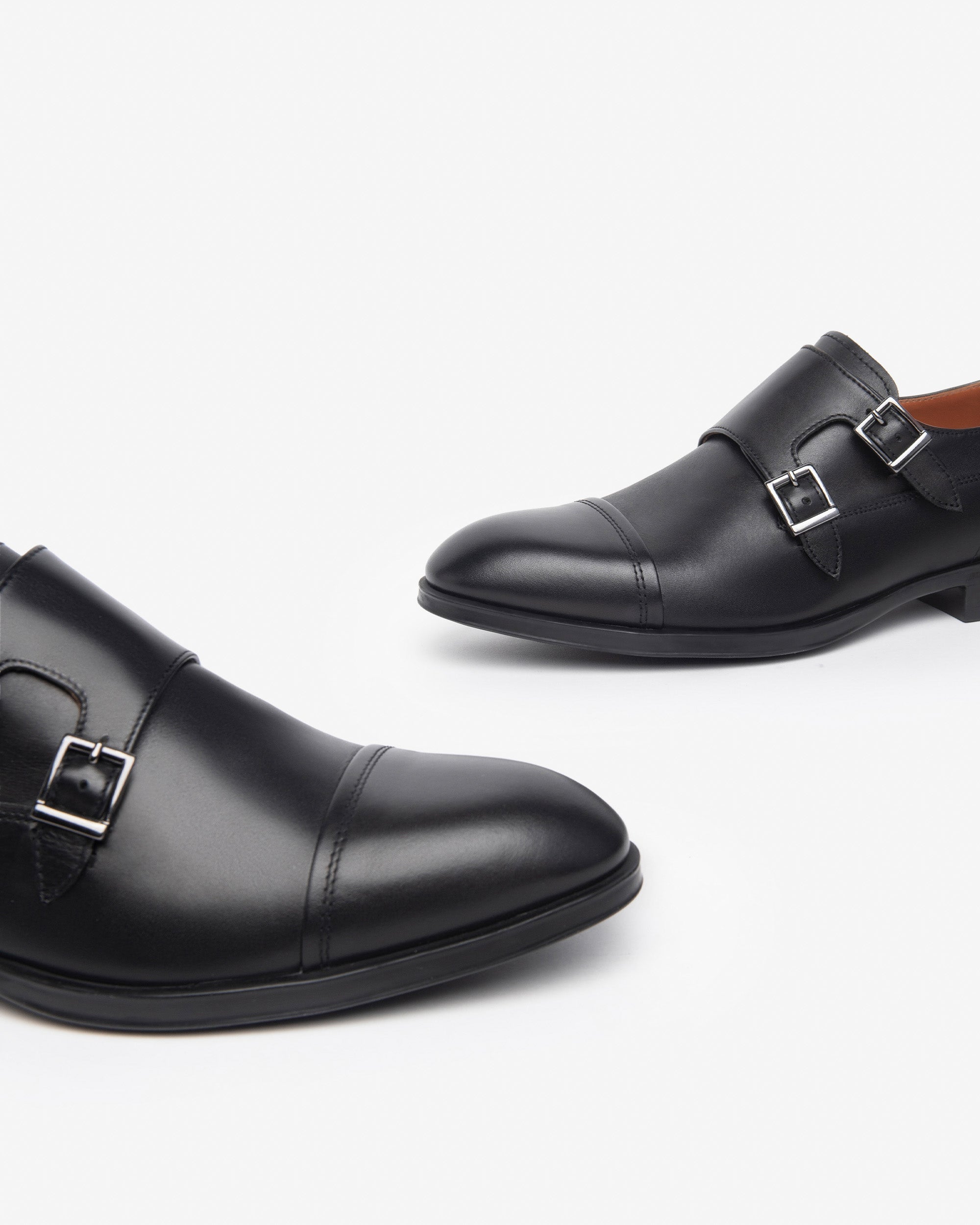  Herren-Lederschuhe mit Doppelschnalle