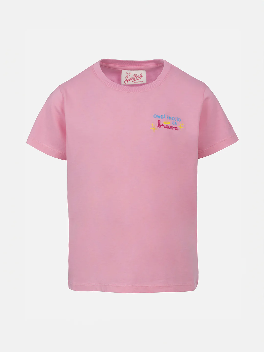 Elly meisjes T-shirt met ronde hals van katoenen jersey met Oggi-borduurwerk