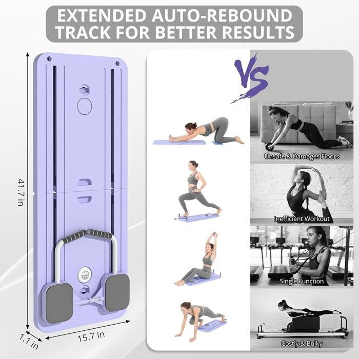 Set di tavolette Pilates 5 in 1, Reformer pieghevole, multiuso - JZSH - Per allenamento fitness a casa, scorrevole