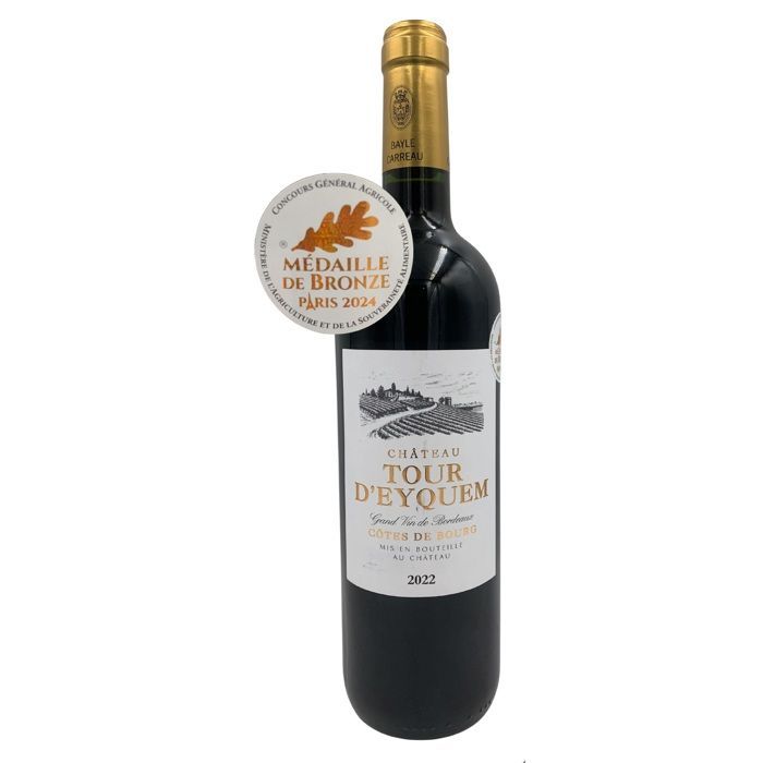 CHÂTEAU TOUR D'EYQUEM 2022 - CÔTES DE BOURG - VIN ROUGE - LOT DE 6X75CL