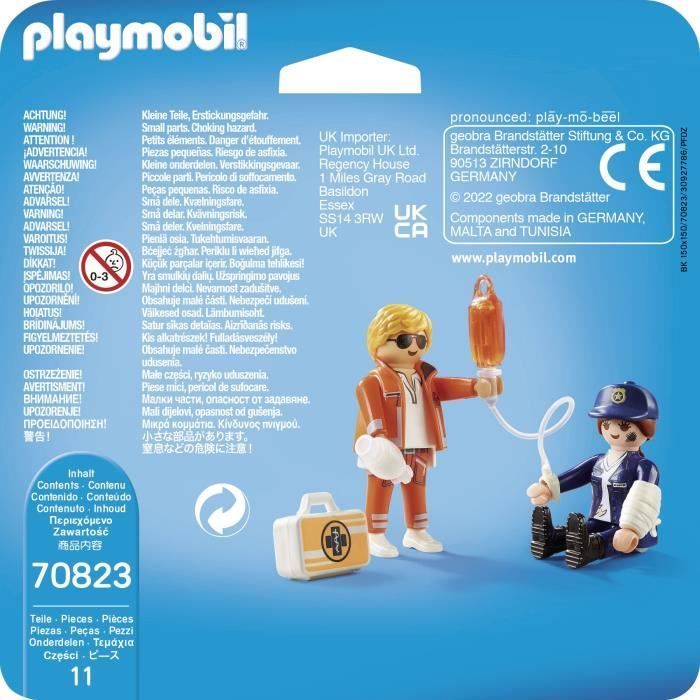 PLAYMOBIL - 70823 - Playmobil Duo - Secouriste et policière