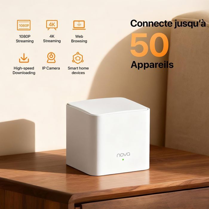 Tenda WiFi Mesh Nova MW5G AC 1200 - WiFi Mesh System Covering 3 to 5 Rooms - 3 Pack