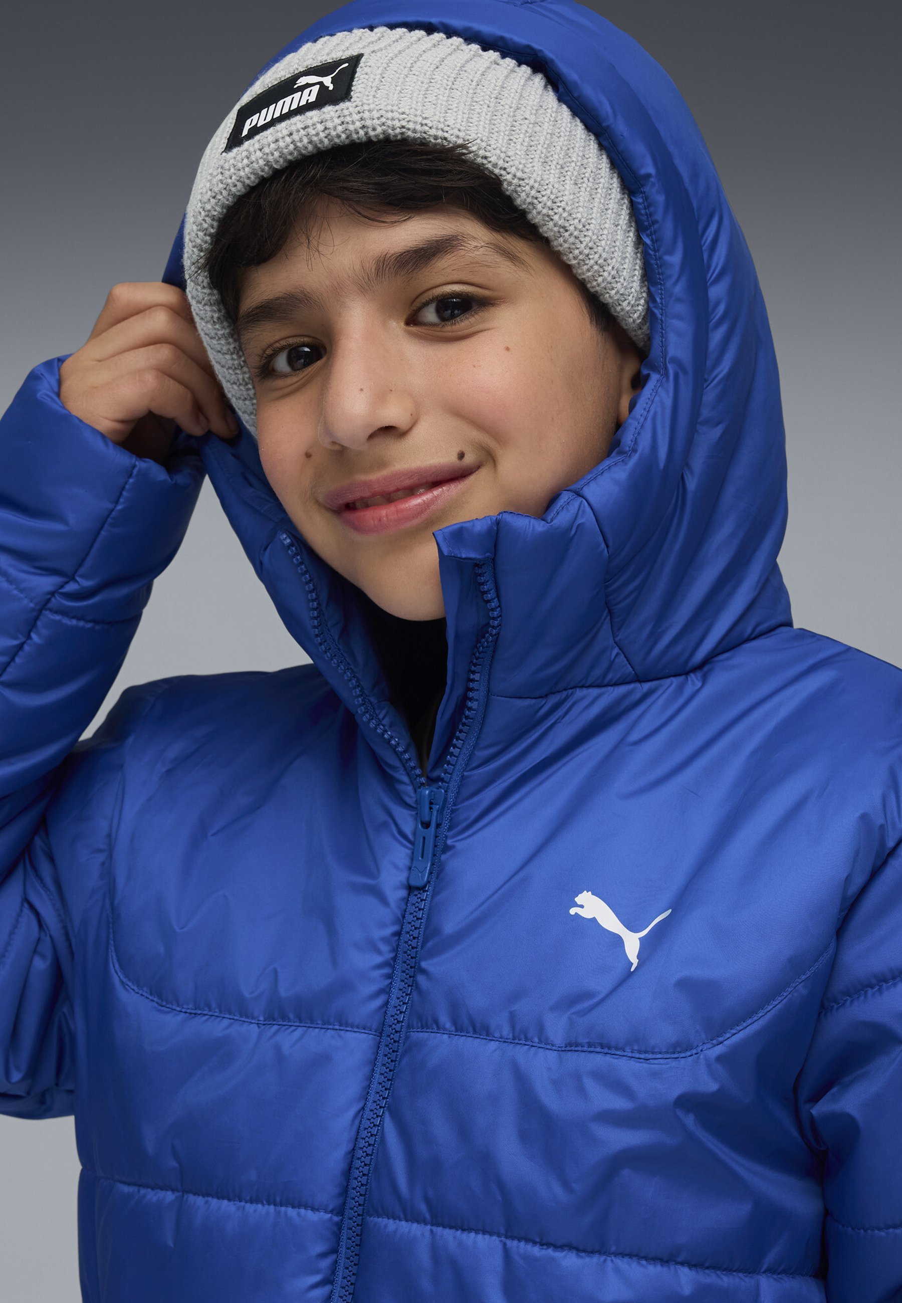 Puma gewatteerde winterjas met capuchon - bergblauw