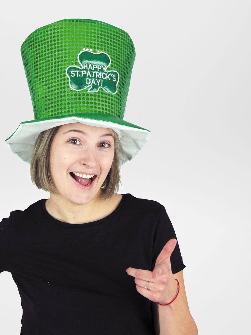 Sombrero de San Patricio con lentejuelas - Verde
