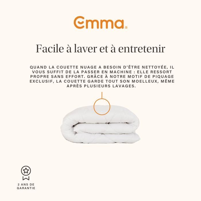 EMMA | Couette Printemps & Automne Emma 200x200 cm | Douce | Enveloppante | Respirante | Aérée | Lavable en Machine