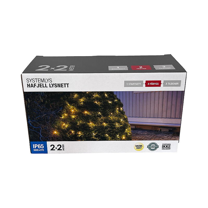 Home System lichtraster 100 LED's, 2x2 m, opbouw, Hafjell