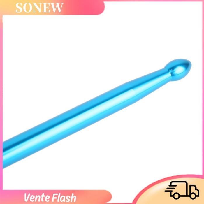Baquetas Sonew Classic Metal antideslizantes de aleación de aluminio, 2 unidades, para instrumentos de percusión, W119 Azul