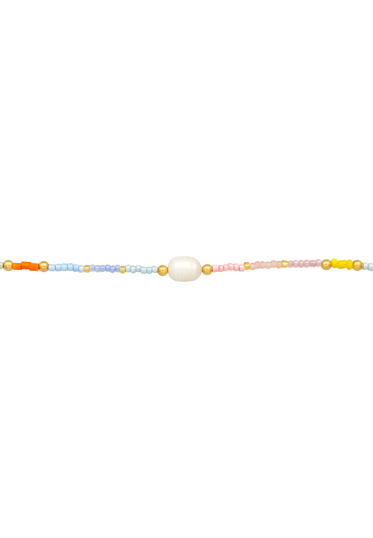 Elli Femmes Choker Perles de verre avec Perle de Culture d'Eau Douce en Argent Sterling 925 Plaqué Or