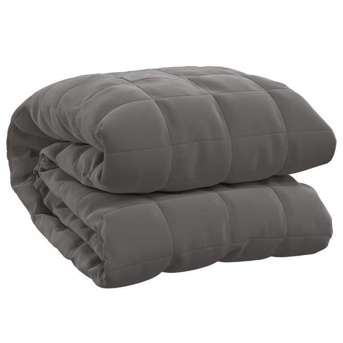 vidaXL Couverture pondérée 200x200 cm, 9 kg, Gris, Tissu effet coton, Matelassée et respirante, Hypoallergénique 350778
