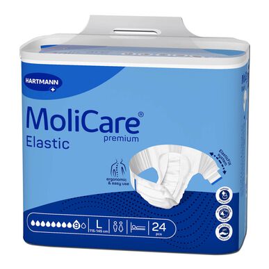 Pañales para incontinencia Molicare 9 gotas elásticos talla L 24 unidades 24 unidades