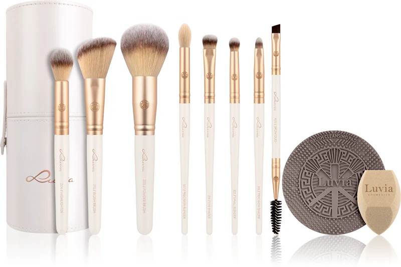 Komplet veganskih čopičev Luvia Cosmetics Prime z etuijem