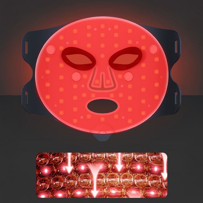 Mascarilla facial con luz LED DAM, rejuvenecimiento de la piel mediante vibración fotónica. Con 4 modos de uso.