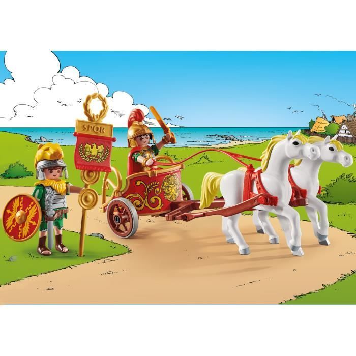 PLAYMOBIL 71543 Carro romano e cavalli, Asterix, personaggio dei fumetti, con 2 personaggi tra cui Bruto, 31 pezzi, età 5+