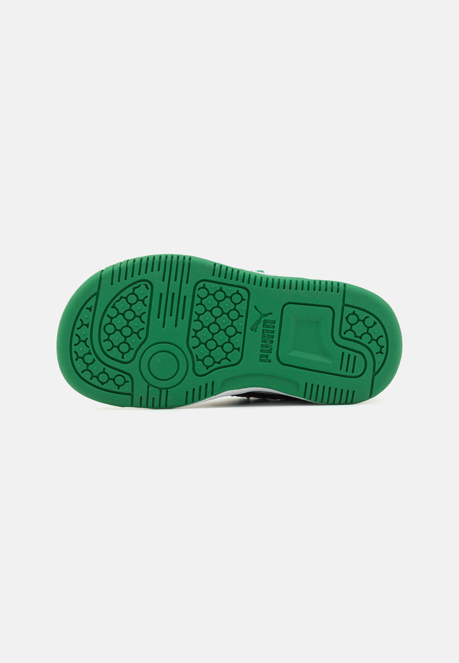 Puma REBOUND - Chaussures bébé - blanc/noir/vert archive