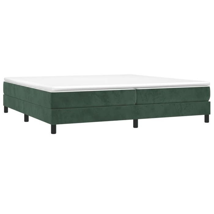 Cama de madera verde de 200 x 200 cm - Estable y duradera - Estructura de cama de muelles verde oscuro de 200 x 200 cm, terciopelo 001_389688