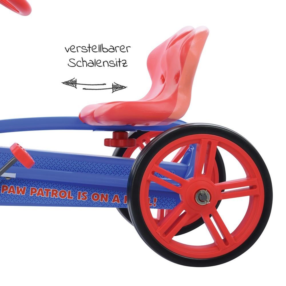 Hauck Turbo II Macchina a pedali (2-4 anni) - Paw Patrol - Blu, Go-kart a pedali per bambini dai 2 ai 4 anni, sedile regolabile