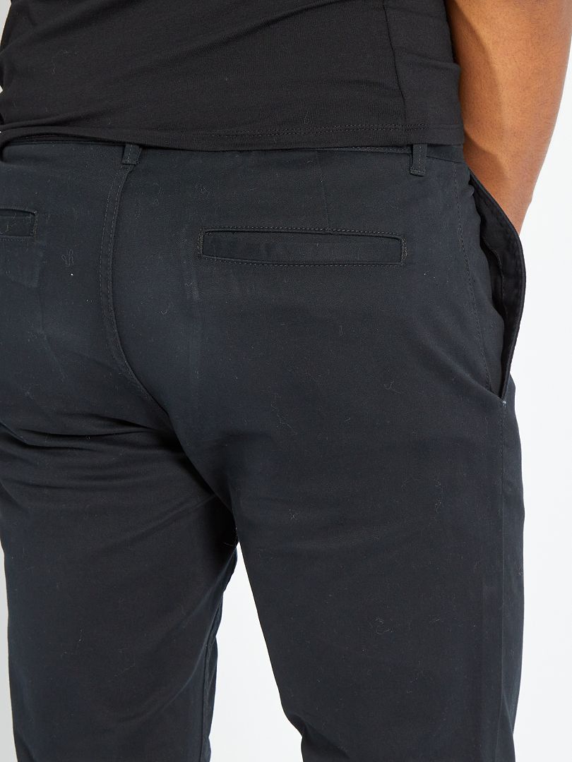 Slim Fit Chino Broek L30 - ZWART