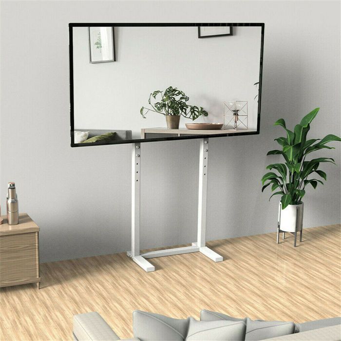 Mobile porta TV bianco UNHO, universale per TV LCD, LED e al plasma da 32 a 65 pollici, altezza regolabile, VESA 600x400mm