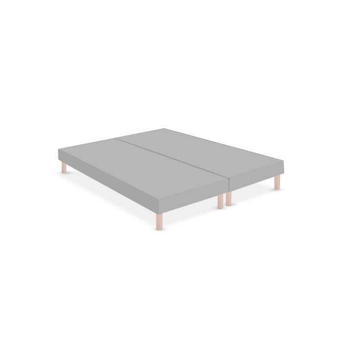 Base de cama estofada, cinza, 120x190 cm | Feita à mão na França | Pés incluídos | Altura com pés: 27 cm - som120x190grisLG