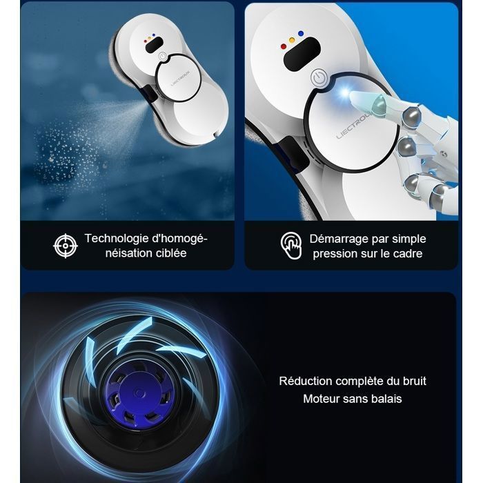 LIECTROUX HCR-10 Robot lavavetri bianco - 2800 Pa - Serbatoio da 30 ml - Pulizia auto - Robot lavavetri intelligente autonomo