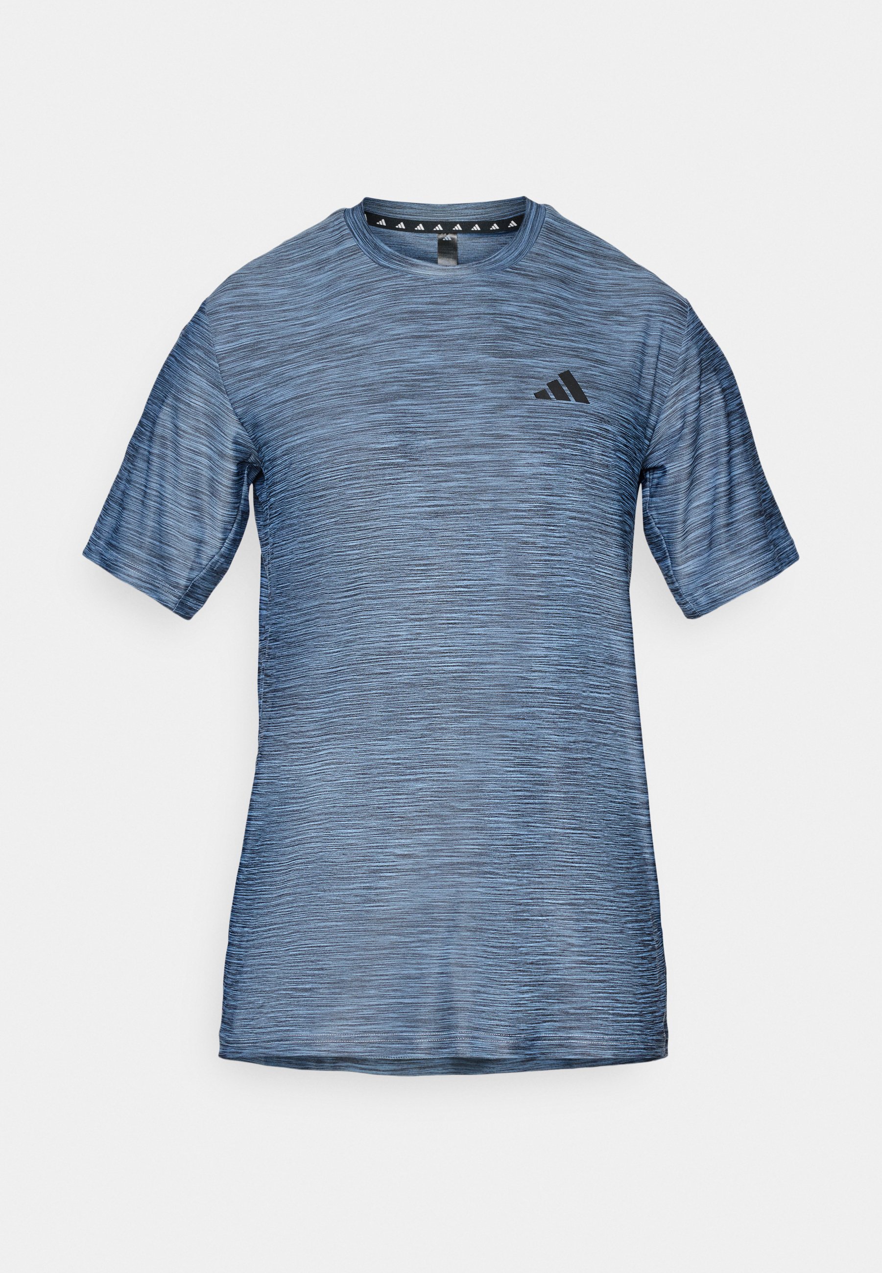 adidas Performance STRETCH - Sport T-shirt - lichtgevend blauw/zwart