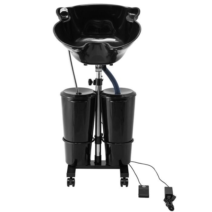 Bol à Shampoing Portable-Duoku-évier de Lavage équipé D'une Pompe électrique-avec 2 Seaux et 2 Pommes de Douche-Tuyau de Vidange