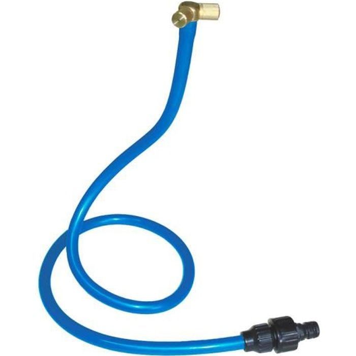Pulverizador de niebla independiente O'FRESH Cobra para jardín y patio con memoria de forma - Pulverizador de niebla exterior azul - 2 boquillas de latón - 2 m