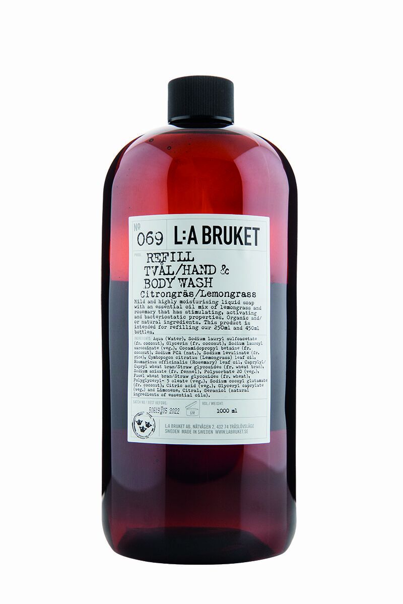 069 Gel za tuširanje ruku i tijela s mirisom limunske trave, 1000 ml - L:a Bruket