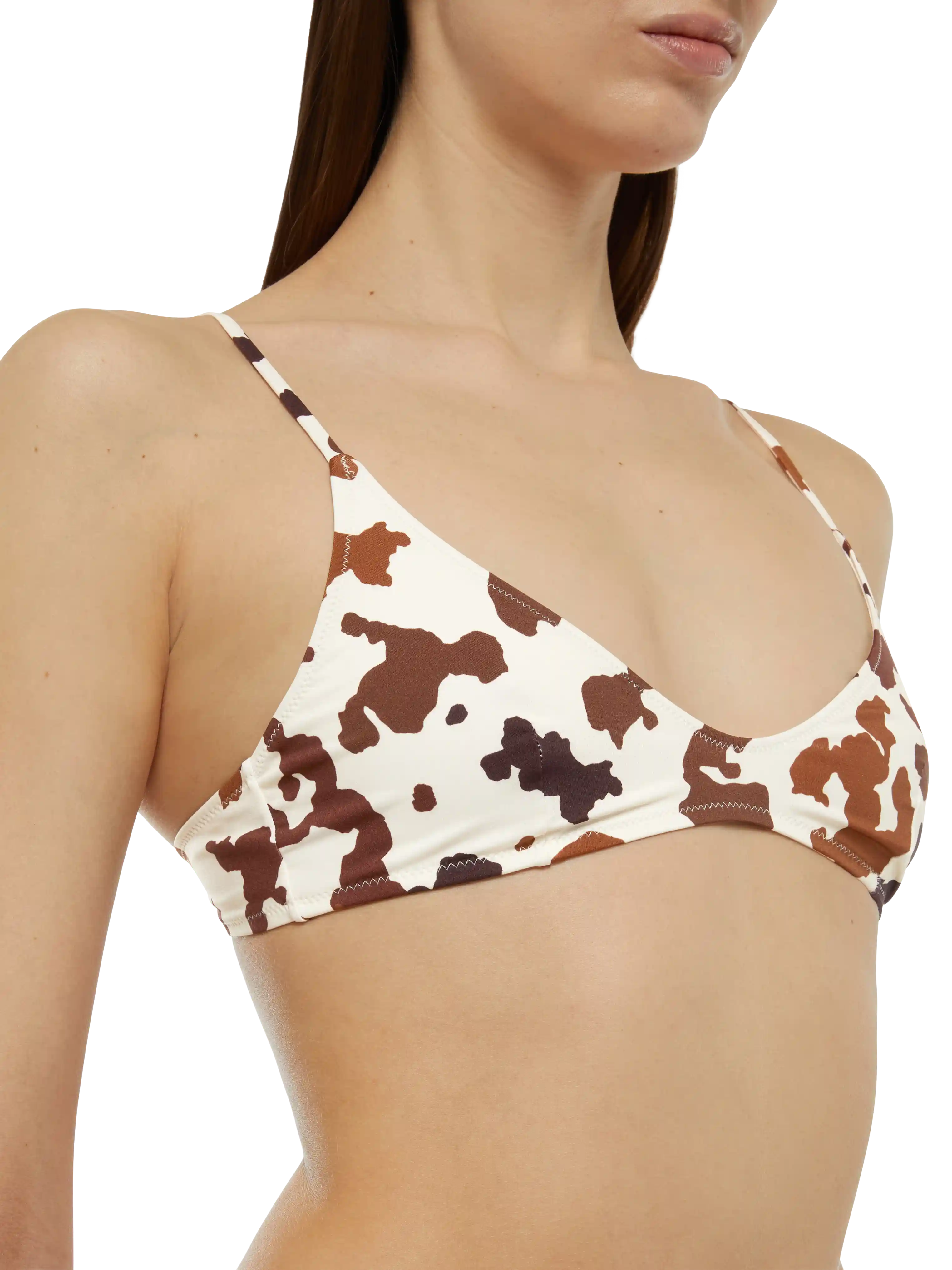 Paloma Norah bralette bikini met koeienprint en lage halslijn