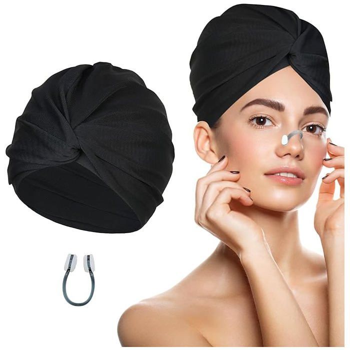 Touca de Natação, Turbante para Piscina, Faixa de Cabeça Elástica para Natação, Adequada para Cabelos Longos e Grossos