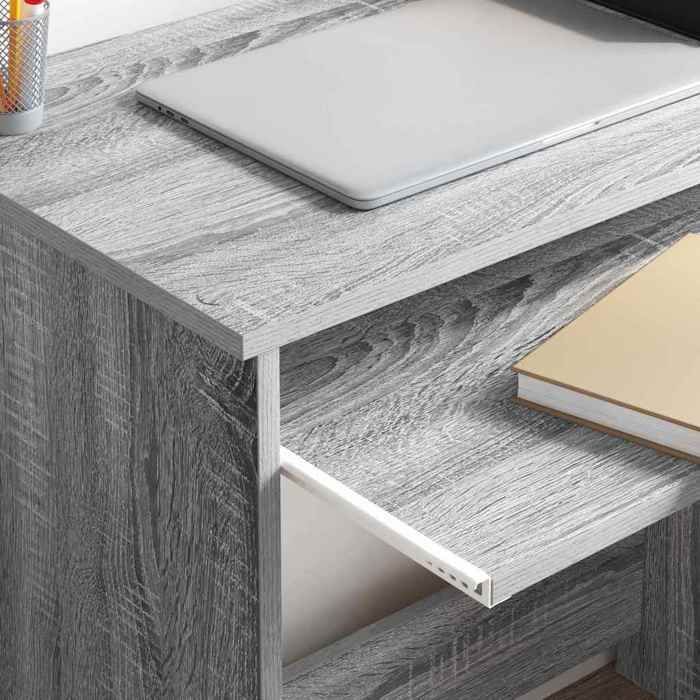 Scrivania Sonoma grigia con contenitore 120,5 x 44 x 88,5 cm - Stile contemporaneo