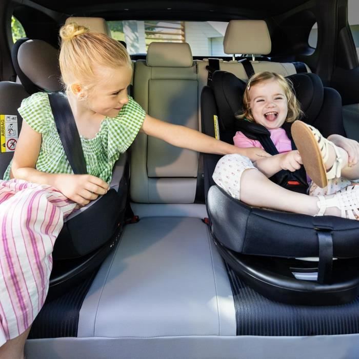 Silla de coche convertible giratoria 360° BEBECONFORT EvolveFix i-Size - Grupo 0/1/2/3 - Isofix - De 0 a 12 años (36 kg) - 40-150 cm - Negro Niebla