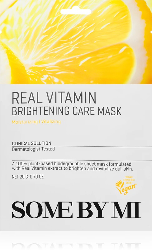 Some By Mi Clinical Solution Vitamin Brightening Care Mask izgaismojoša sejas maska ar antioksidanta īpašībām