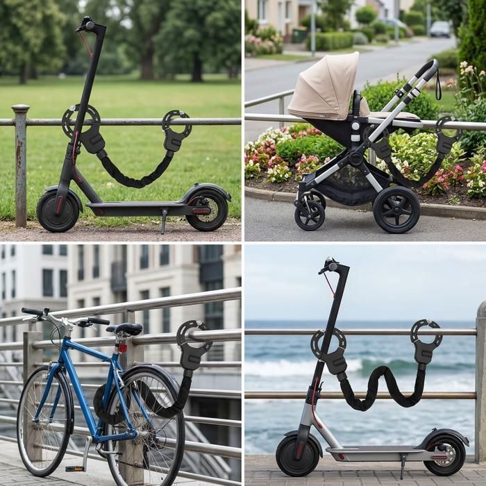 Candado para patinete eléctrico con llaves para patinete eléctrico, bicicleta eléctrica, motocicleta, incluye 3 llaves.