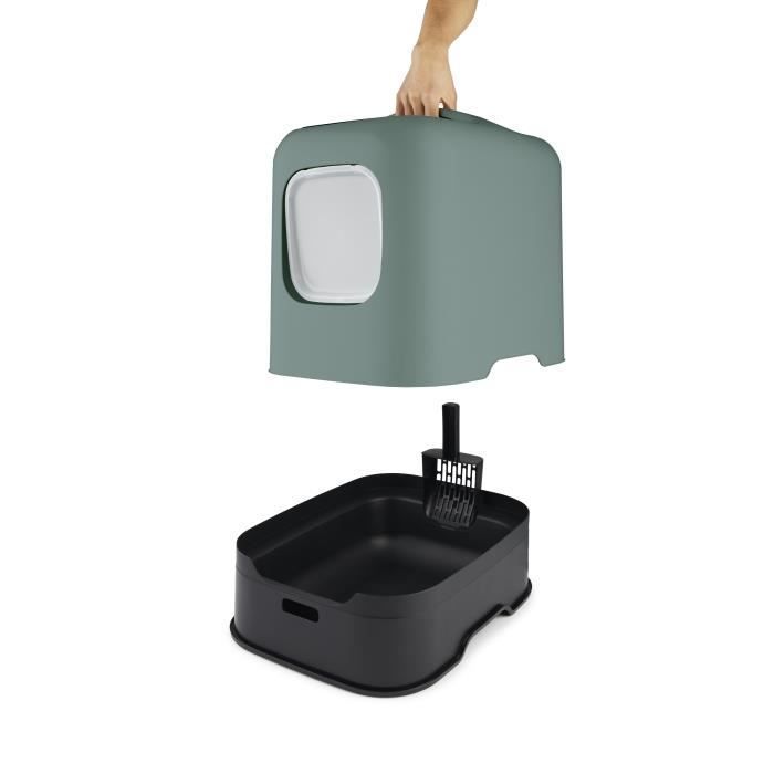 ROTHO - Maison toilette pour chat 51 x 39 x 40 cm - Bac à litière - Vert de Gui