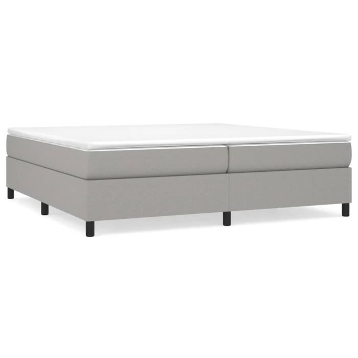 Base de cama de muelles elegante, gris claro, 200 x 200 cm. Tejido: 200 x 200 cm. Peso: 28,2 kg.