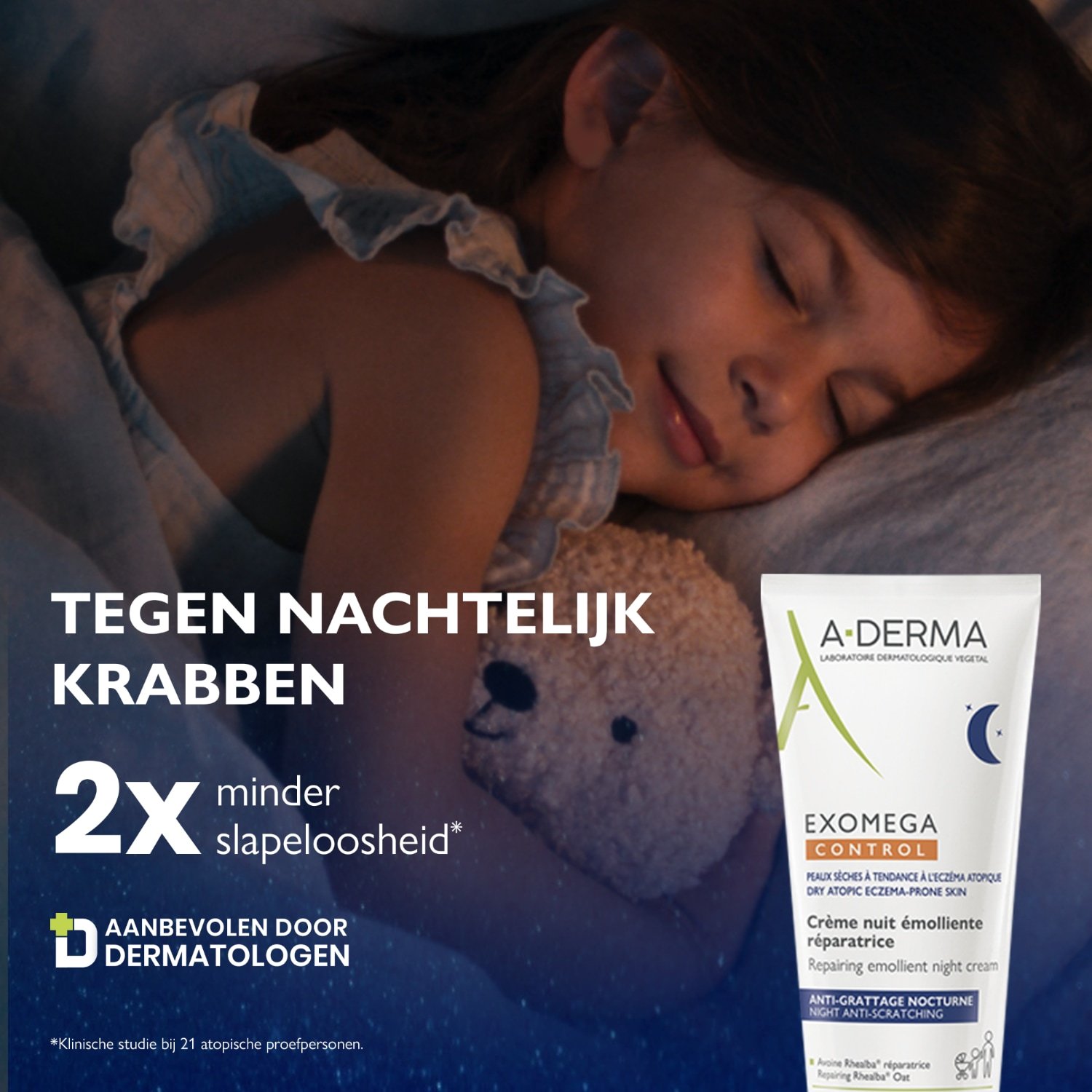 A-DERMA Neurodermatitis Care Exomega Control obnavljajoča vlažilna nočna krema – 200 ml