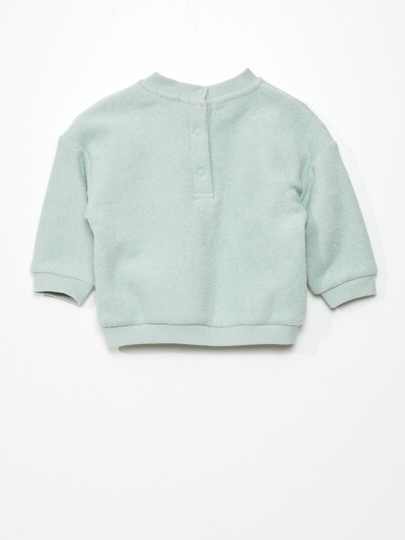 Oversized badstof sweatshirt - Unisex - GROEN