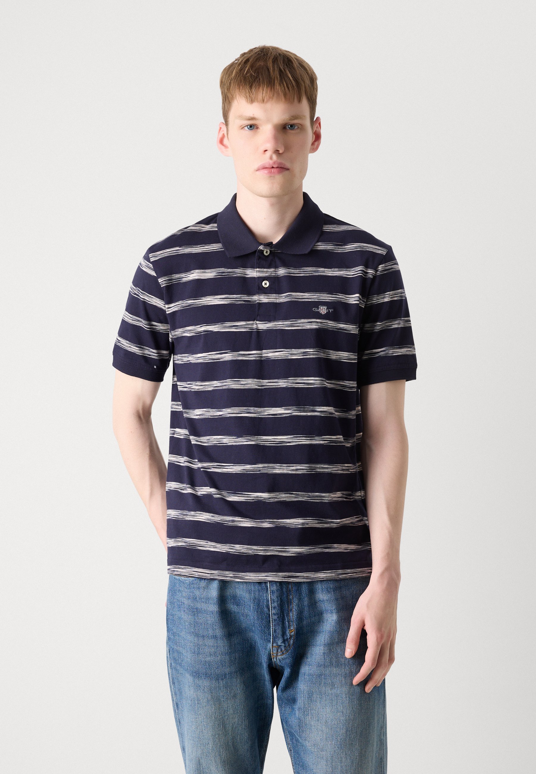 GANT STRIPED - Poloshirt - Abendblau