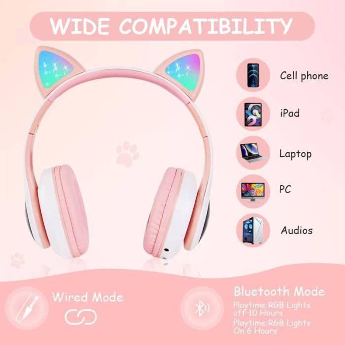 Auriculares infantiles - FOLAYA - Modelo AXFEE - Volumen limitado a 105 dB - Bluetooth 5.0 - Micrófono incorporado