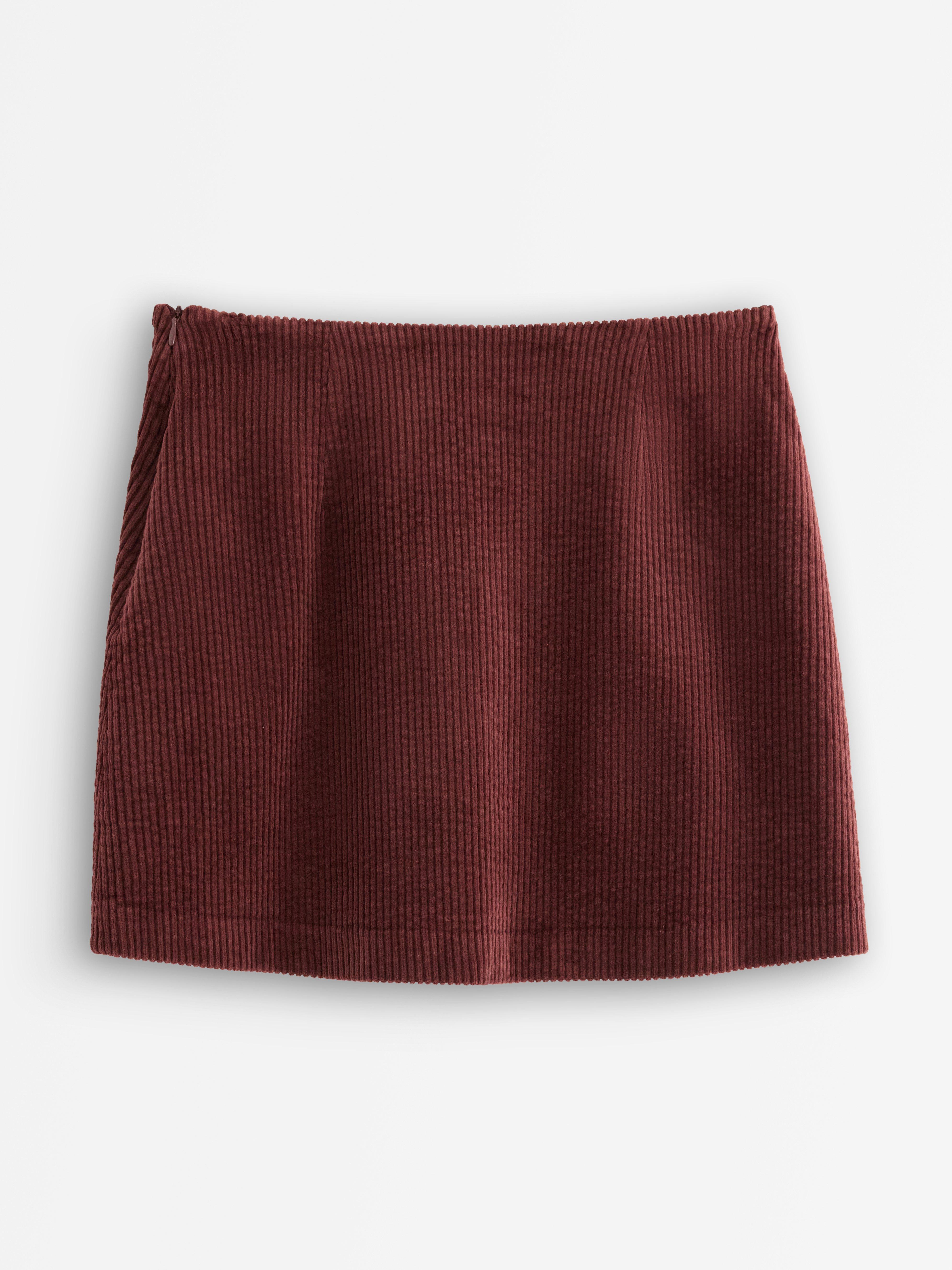 Minifalda de pana rojo oscuro