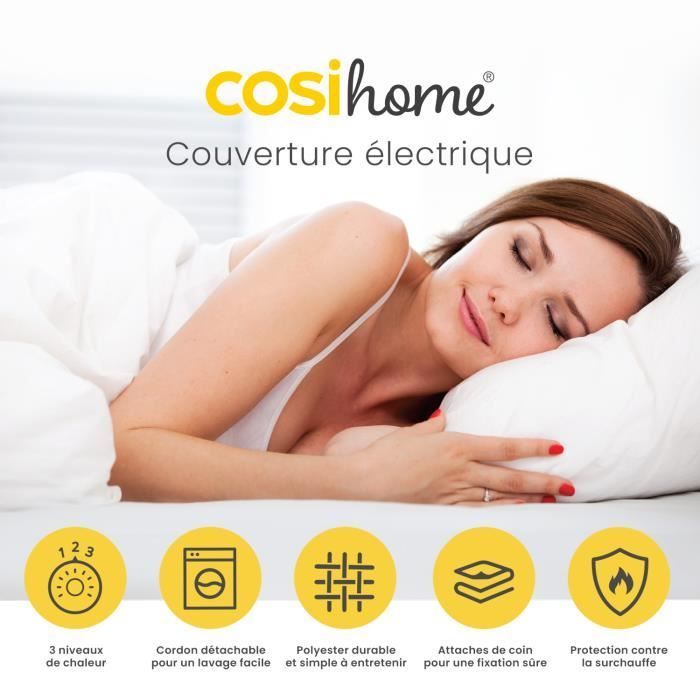 Heated Mattress Topper - Cosi Home - 150x80 cm - 3 Temperature Levels - Remote Control - White